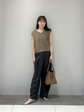 「秋服」｜「アイテム（ベスト）」を使った、HINAさん（レディース・156cm）の秋コーディネート