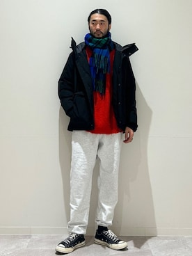 「SOUTHWICK（サウスウィック）のアイテム」を使った、室川さん（メンズ・178cm）の冬コーディネート