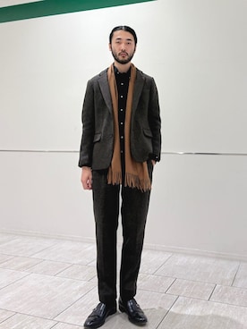 「SHIPS」｜室川さん（メンズ・178cm）の冬コーディネート