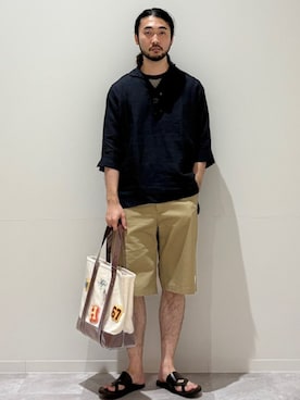 「SHIPS（シップス）のアイテム」を使った、室川さん（メンズ・178cm）の夏コーディネート