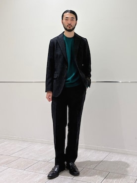 「アイテム（スーツジャケット）」を使った、室川さん（メンズ・178cm）の秋コーディネート