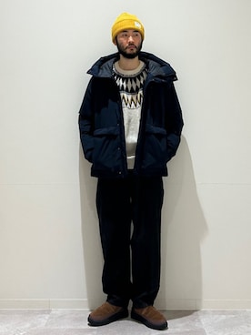 「SHIPS」｜「アイテム（ニットキャップ/ビーニー）」を使った、室川さん（メンズ・178cm）の冬コーディネート