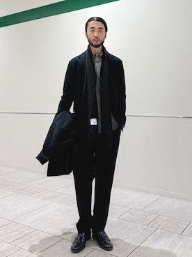 「アイテム（ピーコート）」を使った、室川さん（メンズ・178cm）の秋コーディネート