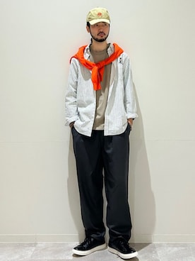 「アイテム（カーディガン/ボレロ）」を使った、室川さん（メンズ・178cm）の春コーディネート