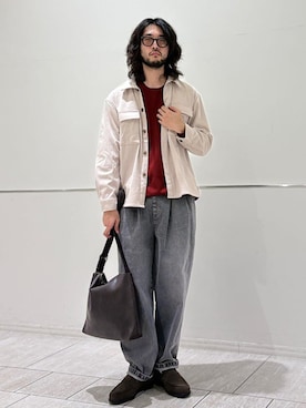 「シップス」｜室川さん（メンズ・178cm）の秋コーディネート
