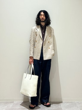 「アイテム（その他パンツ、ブルー系）」を使った、室川さん（メンズ・178cm）の秋コーディネート
