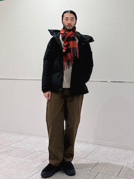 「SHIPS」｜「アイテム（ダウンジャケット/コート）」を使った、室川さん（メンズ・178cm）の冬コーディネート