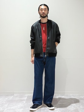 「SHIPS Colors（シップス カラーズ）のアイテム（ネックレス）」を使った、室川さん（メンズ・178cm）の秋コーディネート