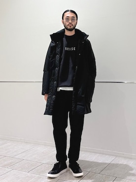 「アイテム（モッズコート）」を使った、室川さん（メンズ・178cm）の秋コーディネート