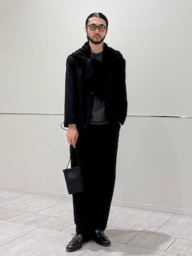 「SHIPS Colors（シップス カラーズ）のSHIPS Colors:ウェリントン サングラス（サングラス、ベージュ系）」を使った、室川さん（メンズ・178cm）の春コーディネート