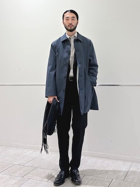 「アイテム（スーツジャケット）」を使った、室川さん（メンズ・178cm）の秋コーディネート