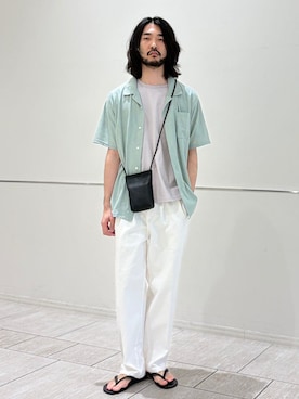 「サコッシュ」｜室川さん（メンズ・178cm）の夏コーディネート