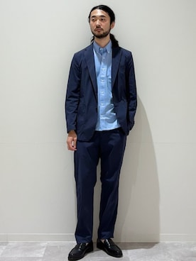 「アイテム（テーラードジャケット）」を使った、室川さん（メンズ・178cm）の夏コーディネート