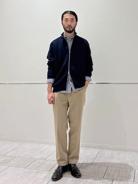 「SHIPS」｜室川さん（メンズ・178cm）の秋コーディネート