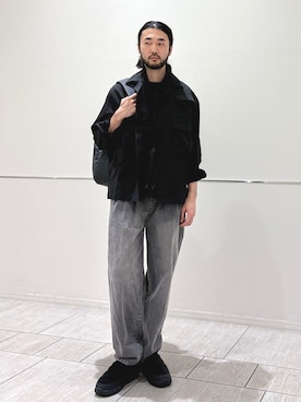 「SHIPS Colors（シップス カラーズ）のSHIPS Colors:バックパック（バックパック/リュック、ブラック系）」を使った、室川さん（メンズ・178cm）の春コーディネート