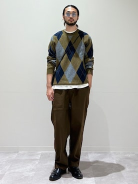 「アイテム（バックパック/リュック）」を使った、室川さん（メンズ・178cm）の秋コーディネート