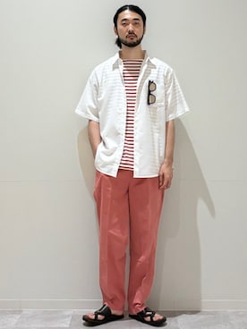 「SHIPS（シップス）のアイテム」を使った、室川さん（メンズ・178cm）の夏コーディネート