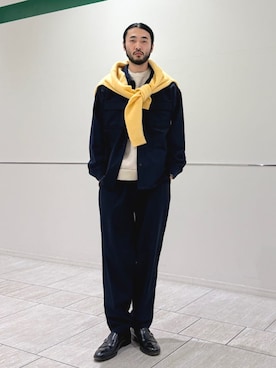「SHIPS」｜室川さん（メンズ・178cm）の冬コーディネート