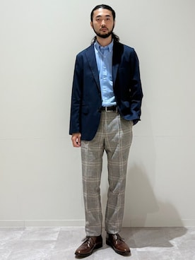 「アイテム（テーラードジャケット）」を使った、室川さん（メンズ・178cm）の夏コーディネート