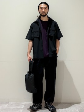 「アイテム（ボディバッグ/ウエストポーチ）」を使った、室川さん（メンズ・178cm）の夏コーディネート