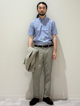 「アイテム（テーラードジャケット）」を使った、室川さん（メンズ・178cm）の夏コーディネート