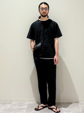 「レイヤード風」｜室川さん（メンズ・178cm）の夏コーディネート