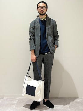 「アイテム（フォーマルスーツ/小物）」を使った、室川さん（メンズ・178cm）の秋コーディネート