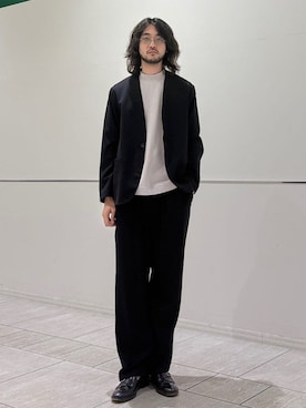 「モックネック」｜室川さん（メンズ・178cm）の秋コーディネート