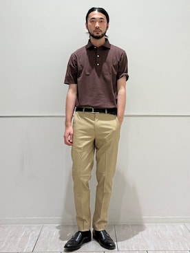「シップス カラーズ」｜室川さん（メンズ・178cm）の秋コーディネート