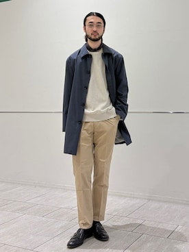 「SHIPS Colors（シップス カラーズ）のSHIPS Colors : イージーケア チノ スラックス◇（スラックス、グリーン系）」を使った、室川さん（メンズ・178cm）の春コーディネート