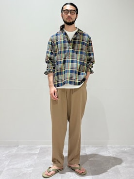「アイテム（ビジネスシャツ）」を使った、室川さん（メンズ・178cm）の夏コーディネート