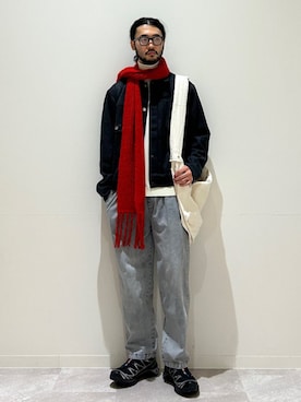 「アイテム（ブルゾン）」を使った、室川さん（メンズ・178cm）の冬コーディネート