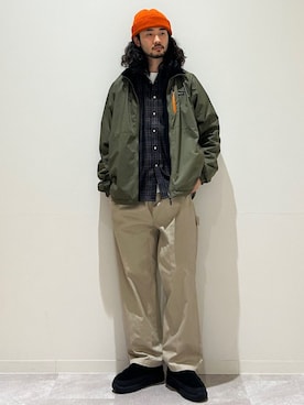 「ペインターパンツ」｜「アイテム（ブルゾン）」を使った、室川さん（メンズ・178cm）の秋コーディネート
