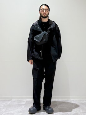 「アイテム（ポロシャツ）」を使った、室川さん（メンズ・178cm）の秋コーディネート