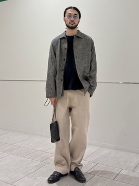 「アイテム（ブルゾン、グレー系）」を使った、室川さん（メンズ・178cm）の秋コーディネート