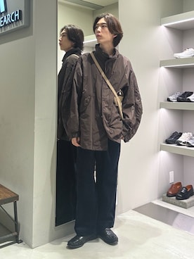 「アイテム（モッズコート）」を使った、うちだりょうさん（メンズ・178cm・20代）の秋コーディネート
