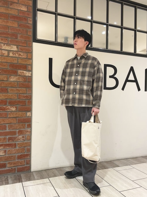 オンブレーネルシャツ