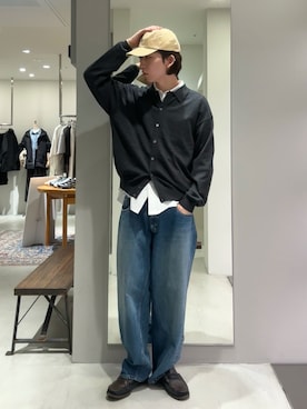 「アイテム（バッグ、グリーン系）」を使った、うちだりょうさん（メンズ・178cm）の秋コーディネート