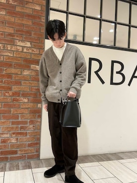 「PIENI（ピエニ）のPIENI　KUU（トートバッグ）」を使った、うちだりょうさん（メンズ・178cm）の秋コーディネート