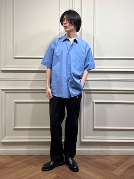 「URBAN RESEARCH（アーバンリサーチ）のアイテム（ローファー）」を使った、うちだりょうさん（メンズ・178cm）の夏コーディネート