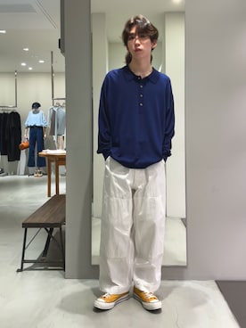 「CONVERSE（コンバース）のConverse　ALL STAR LGCY OX（スニーカー、イエロー系）」を使った、うちだりょうさん（メンズ・178cm）の春コーディネート