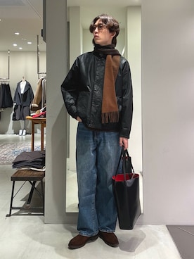 「URBAN RESEARCH」｜「アイテム（ブルゾン）」を使った、うちだりょうさん（メンズ・178cm）の冬コーディネート