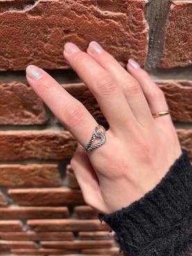 「XOLO（ショロ）のXOLO　Double Loop Ring（リング）」を使った、うちだりょうさん（メンズ・178cm）の冬コーディネート