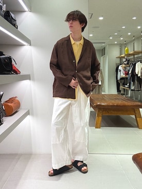 「LACOSTE（ラコステ）のアイテム」を使った、うちだりょうさん（メンズ・178cm）の春コーディネート