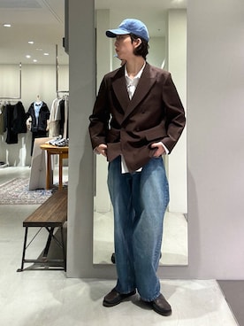 「アイテム（テーラードジャケット）」を使った、うちだりょうさん（メンズ・178cm・20代）の秋コーディネート
