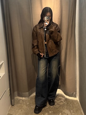 「EMODA（エモダ）のアイテム（ローファー）」を使った、松本つづみさん（レディース・158cm）の秋コーディネート