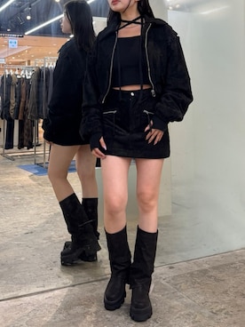 「厚底」｜松本つづみさん（レディース・158cm）の秋コーディネート