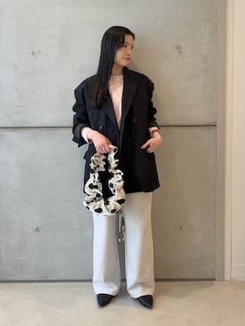 「URBAN RESEARCH（アーバンリサーチ）のnew basic　HIGH TWIST WOOL JACKET（その他アウター、ブラック系）」を使った、meiさん（レディース・157cm）の春コーディネート