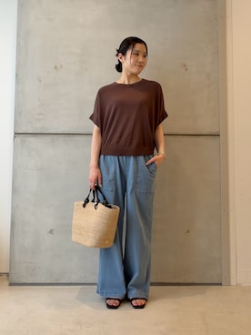 「URBAN RESEARCH Sonny Label（アーバンリサーチサニーレーベル）のアイテム（パンツ）」を使った、meiさん（レディース・157cm）の夏コーディネート