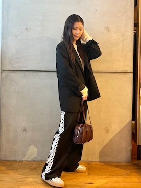 「KBF（ケイビーエフ）のシアーベロアシャーリングスリーブトップス（Tシャツ/カットソー）」を使った、meiさん（レディース・157cm）の秋コーディネート